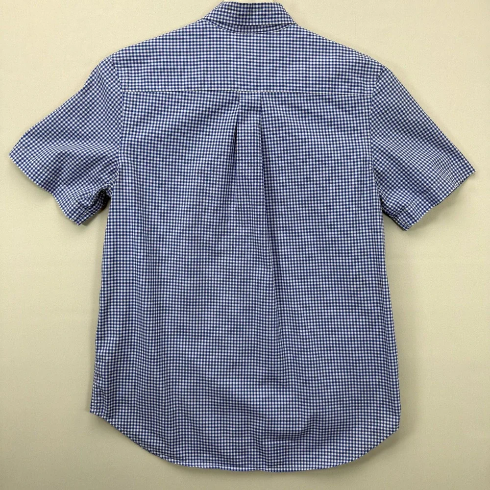 Ralph Lauren Button Down Boys XL (18-20) Gingham Blue Short Sleeve Regular Fit
